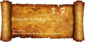 Kocsik Fridolin névjegykártya